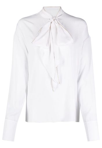 Genny pussy-bow collar shirt - White