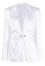 Genny decorative button single-breasted blazer - White