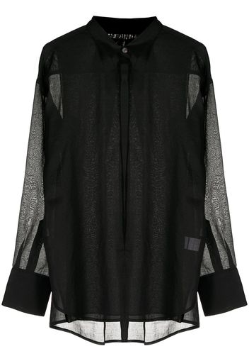 GIA STUDIOS semi-sheer button-up shirt - Black