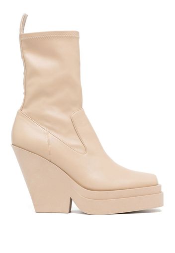 GIABORGHINI Texan 120mm tapered-heel ankle boots - Neutrals