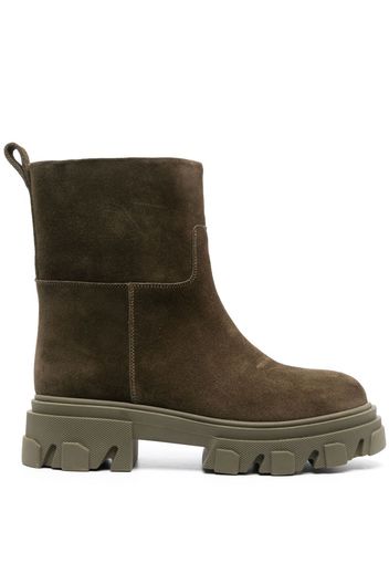 GIABORGHINI chunky-sole cal-suede boots - Green