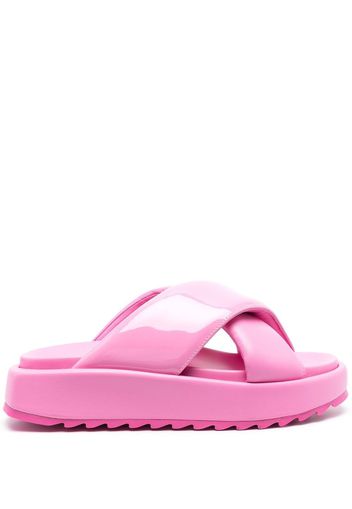 GIABORGHINI crossover-strap slides - Pink