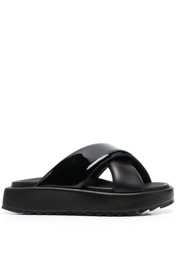 GIABORGHINI crossover-strap slides - Black