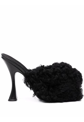 Giambattista Valli shearling strap mules - Black