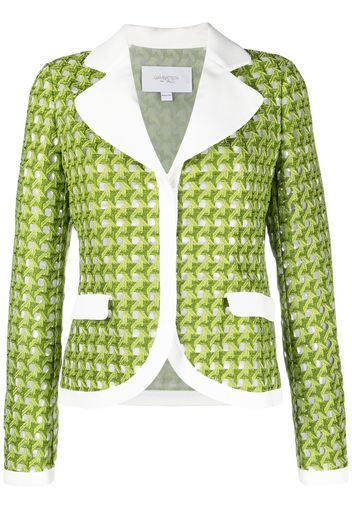 Giambattista Valli open-knit single-breasted blazer - Green