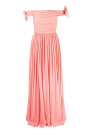 Giambattista Valli off-shoulder pleated silk maxi dress - Pink