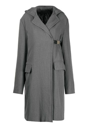 1990s hooded knee-length coat