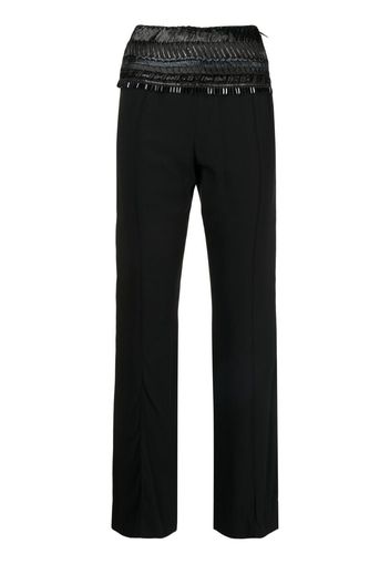 Gianfranco Ferré Pre-Owned 2010s bead-embellished straight-cut trousers - Black