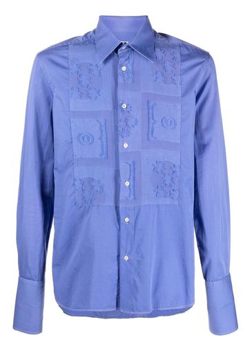 Gianfranco Ferré Pre-Owned 2000s embroidered patches shirt - Blue