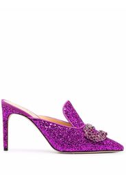Giannico glittered high-heel mules - Pink