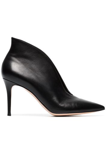 Gianvito Rossi black vania 85 leather ankle boots