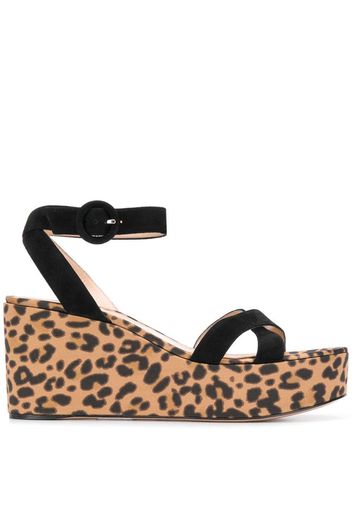 Gianvito Rossi leopard print sandals - Black