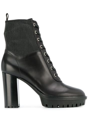 Gianvito Rossi lace-up platform boots - Black