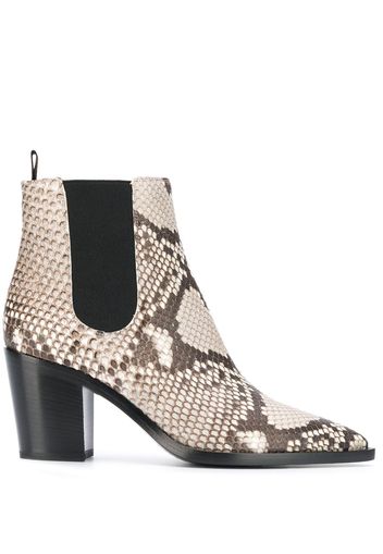 Gianvito Rossi snakeskin ankle boots - Neutrals