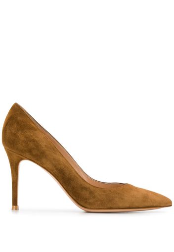 Gianvito Rossi suede pointed pumps - Brown