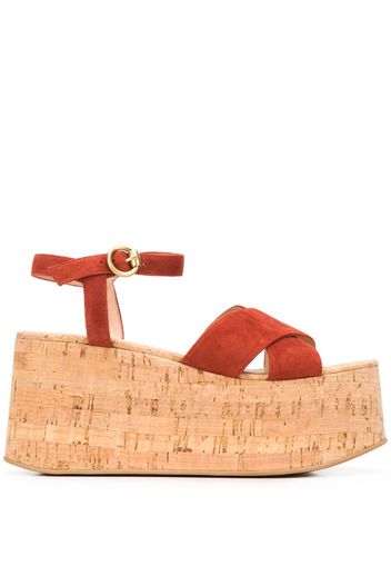 wedge heel cut-out detail sandals