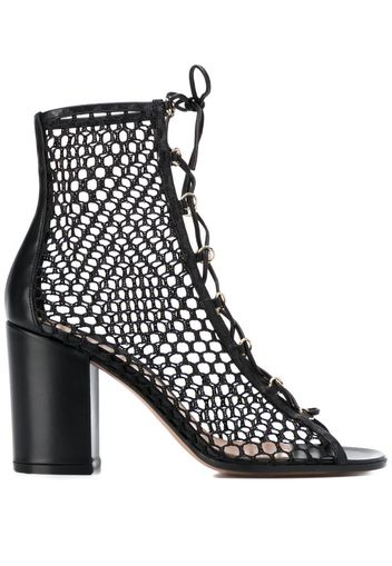 mesh lace-up booties