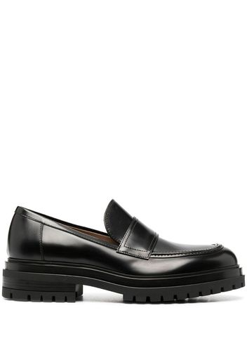 chunky slip-on leather loafers