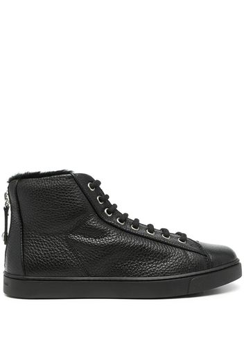 Gianvito Rossi pebbled high-top sneakers - Black