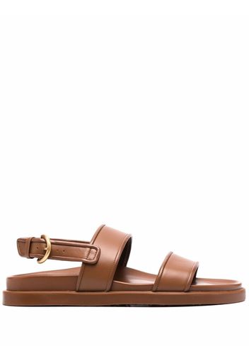 Gianvito Rossi double-strap leather sandals - Brown