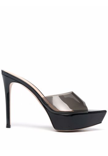 Gianvito Rossi open-toe transparent-strap mules - Brown