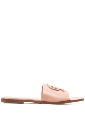 GIANVITO ROSSI logo cut-out flat sandals - Pink