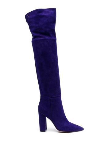 Gianvito Rossi Hansen pointed-toe 110mm suede boots - Blue