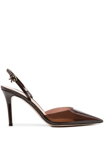 Gianvito Rossi 80mm pointed panelled pumps - Brown