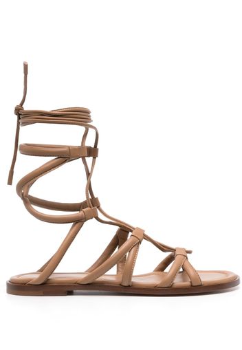 Gianvito Rossi tie-detail sandals - Neutrals