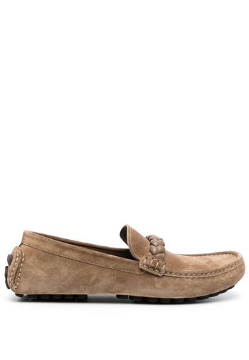 Gianvito Rossi braided suede loafers - Neutrals