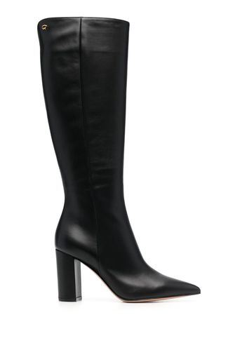 Gianvito Rossi 90mm point-toe leather boots - Black