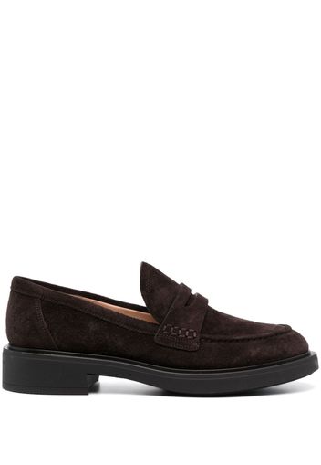 Gianvito Rossi round-toe suede loafers - Brown