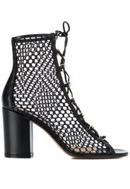 mesh lace-up booties