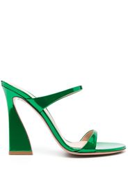 Gianvito Rossi 115mm metallic leather mules - Green