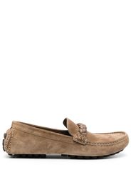 Gianvito Rossi braided suede loafers - Neutrals