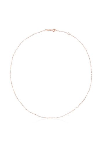 white 18kt rose gold beaded necklace