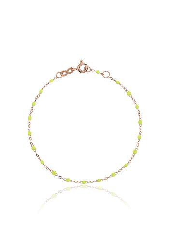 Gigi Clozeau lime green RG bead rose gold bracelet - Yellow