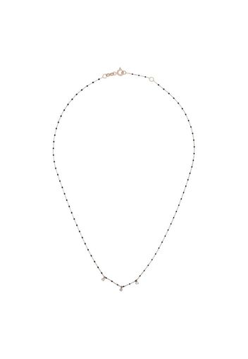 Gigi Clozeau 18kt gold diamond-detail beaded necklace - Black/ Gold