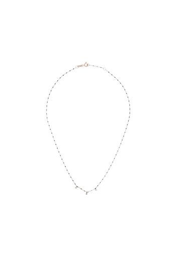 Gigi Clozeau 18kt gold bead triple-diamond necklace