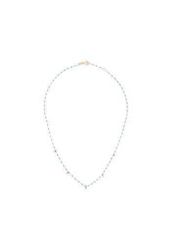 Gigi Clozeau 18kt rose gold diamond beaded necklace - Green