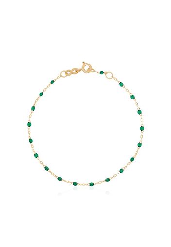 18K yellow gold green beaded bracelet