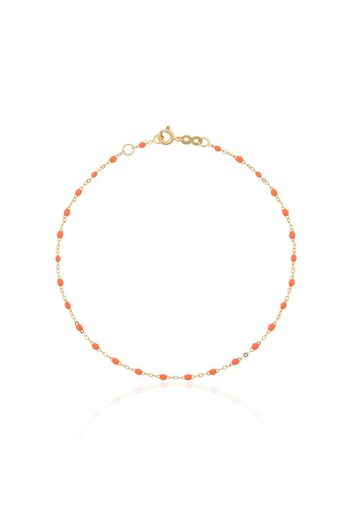 18kt yellow gold beaded charm anklet