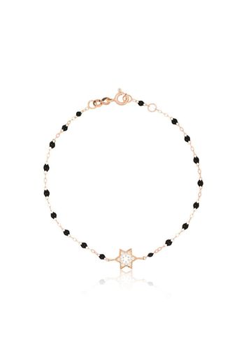 18K rose gold diamond star beaded bracelet