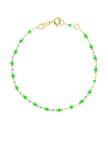 18kt yellow gold Classic Gigi neon green beaded bracelet