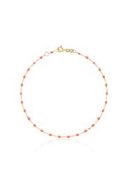 18kt yellow gold beaded charm anklet