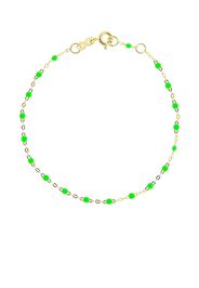 18kt yellow gold Classic Gigi neon green beaded bracelet