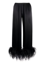 Mia feather-trimmed pajama trousers