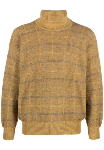 Giorgio Armani Pre-Owned 1980s plaid roll neck jumper - Yellow