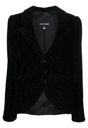 Giorgio Armani Pre-Owned 1990s glitter-detailing single-breasted jacket - Black