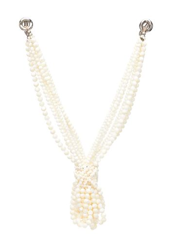 Giorgio Armani Pre-Owned 2000s faux-pearl knot necklace - White